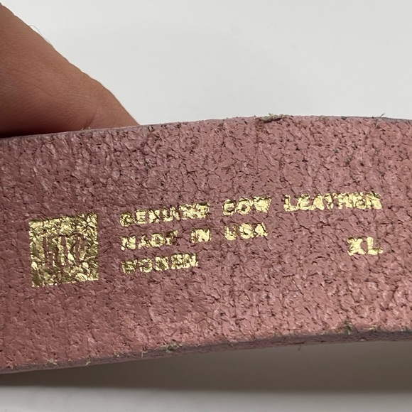 Gap Pink Genuine Cow Leather Belt w/ Gold Floral Pattern Sz XL - Picture 10 of 10